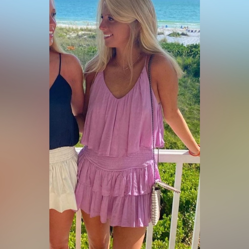 Indie collection purple smocked romper. Size S. Worn once